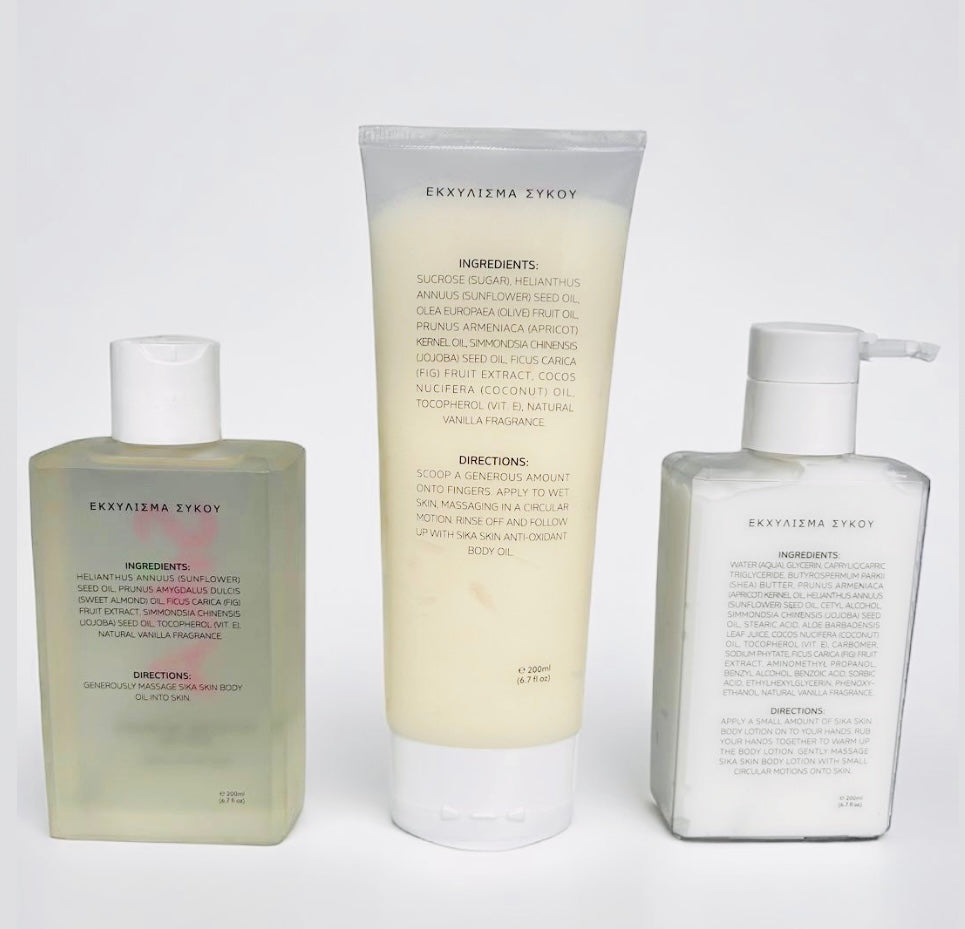 Box with body lotion,body oil, body scrub - Sika Skin